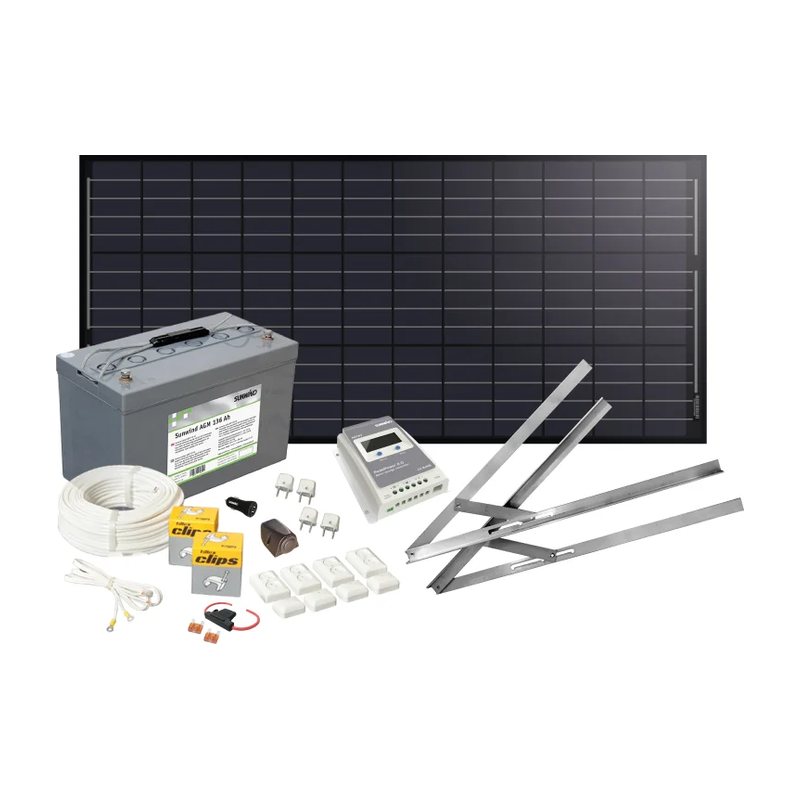Solcellspaket Basic 100W med 136Ah AGM-batteri